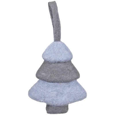6" Gray & Blue Felt Christmas Tree Ornament