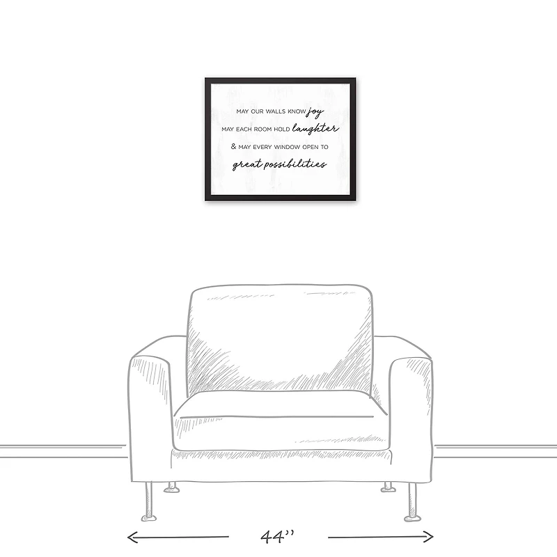 Home Wishes 16" x 20" Black Framed Canvas