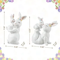 Glitzhome® Set of 2 Easter Resin Bunny Mom and Baby Table Decor