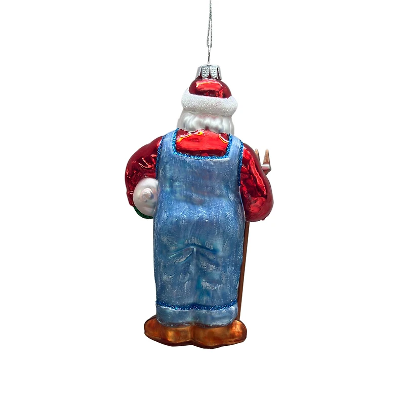 5.5" Farmer Santa Glass Ornament by Ashland®