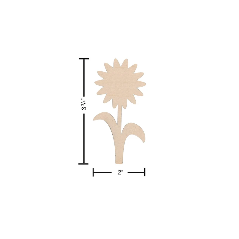 Essentials by Leisure Arts 4" Flat Wood Dahlia Shapes, 24ct.