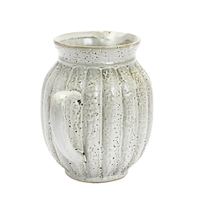 Hello Honey® 2.5qt. Antique White Stoneware Fluted Pitcher