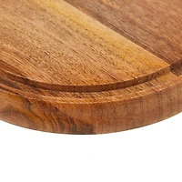 The Novogratz 10" Brown Mango Wood Decorative Cake Stand with Glass Cloche