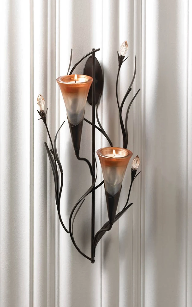 15.75 Dawn Lilies Candle Wall Sconce