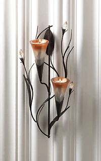 15.75 Dawn Lilies Candle Wall Sconce