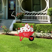 Glitzhome® 24" Valentine's Metal Love Mail Wagon Yard Stake