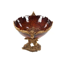 19" Gold Resin Traditional Décor Bowl