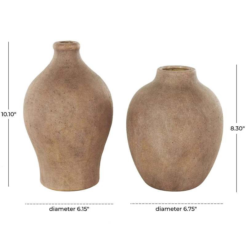 Copper Ceramic Antique Style Textured Vases, 2ct.
