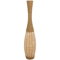 Brown Seagrass Handmade Thin Woven Floor Vase