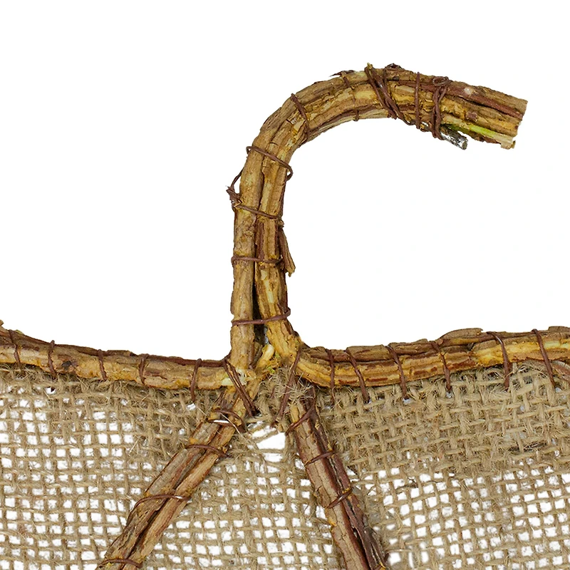 19" Beige Burlap & Vine Pumpkin Wall Décor