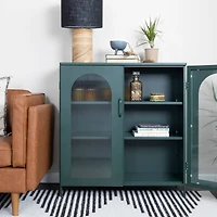 Hello Honey® 40" Dark Green Solstice Wide Metal Accent Cabinet