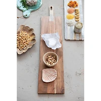 Hello Honey® 35" Natural Handled Acacia & Mango Wood Cheese & Serving Board