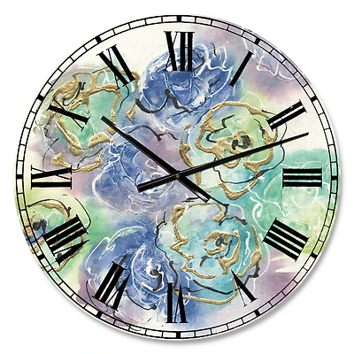 Designart Pastel Floral Composition II Wall Clock