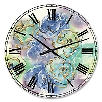 Designart Pastel Floral Composition II Wall Clock