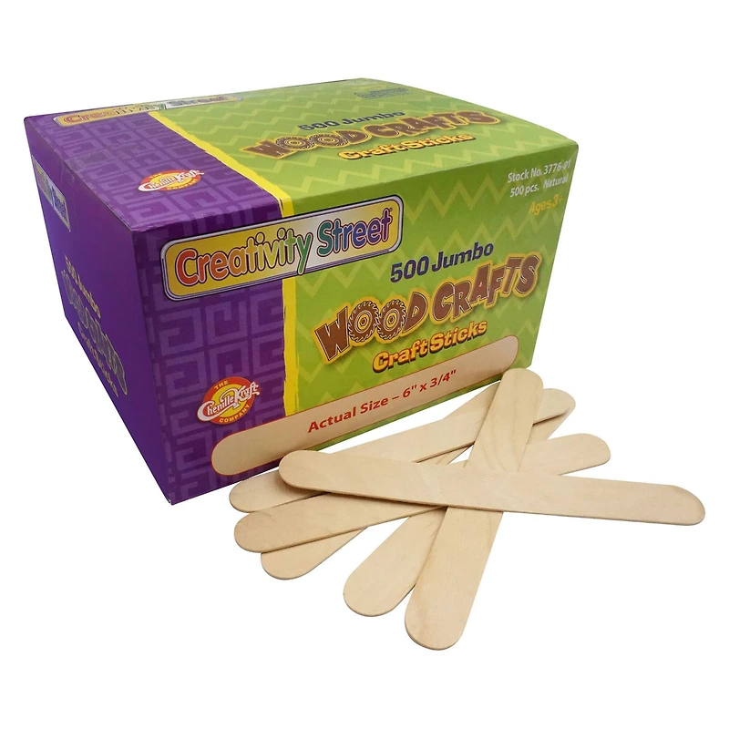 Creativity Street® Jumbo Natural Craft Sticks, 2 Packs of 500
