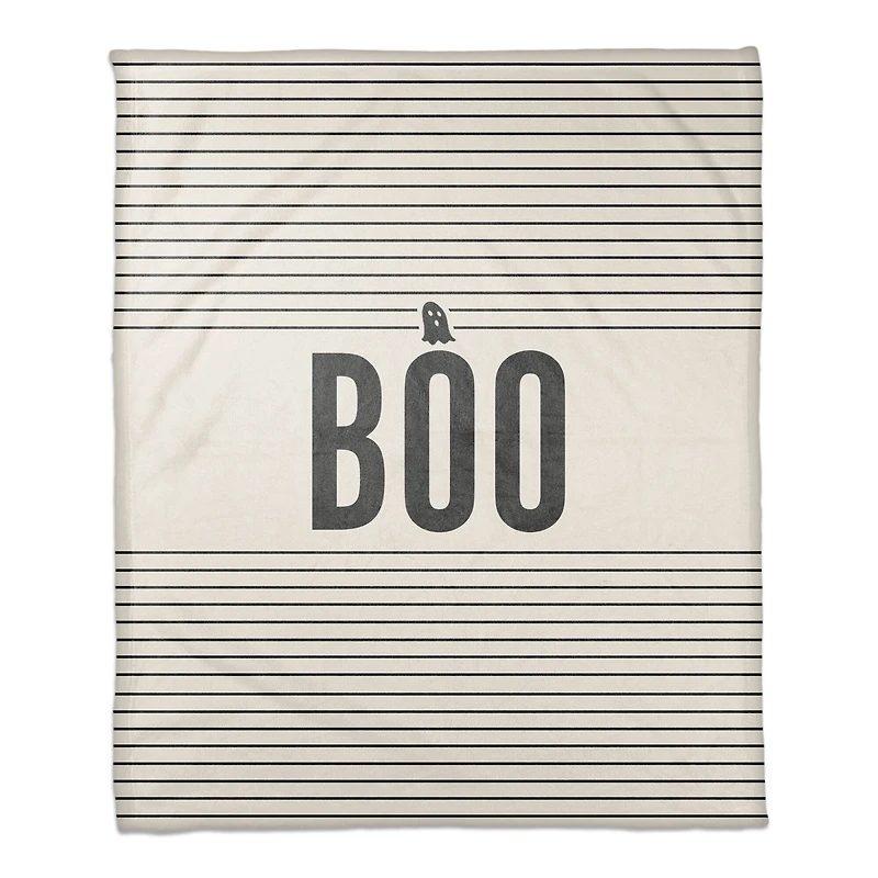 Stripes Ghost Boo Fleece Throw Blanket