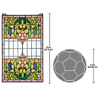 Design Toscano 25" Eaton Place Tiffany-Style Stained Glass Window Hanging Décor