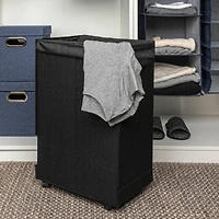 Household Essentials Narrow Collapsible Laundry Hamper with Liner & Lid