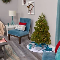 4ft. Pre-Lit Cambridge Spruce Flat Back Artificial Christmas Tree with Warm White Multifunction LED Lights