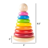Toy Time Wooden Rainbow Stacking Rings