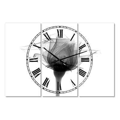 Designart Rose No.10 X-Ray Large Cottage Multipanel Wall Clock