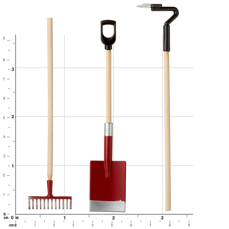 Miniatures Garden Rake Hoe Shovel by Make Market®