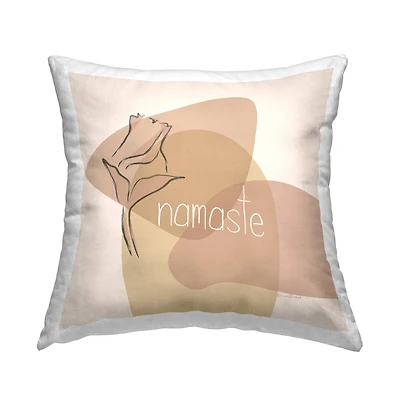 Stupell Industries Namaste Sentiment Rose Floral Boho Abstract Shapes Throw Pillow 18" x 18"