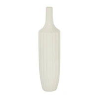 White Ceramic Modern Vase, 19" x 5" x 5"