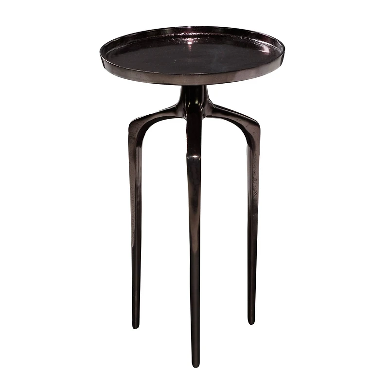 22" Black Aluminum Contemporary Accent Table