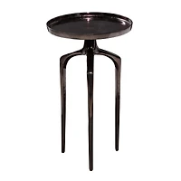22" Black Aluminum Contemporary Accent Table