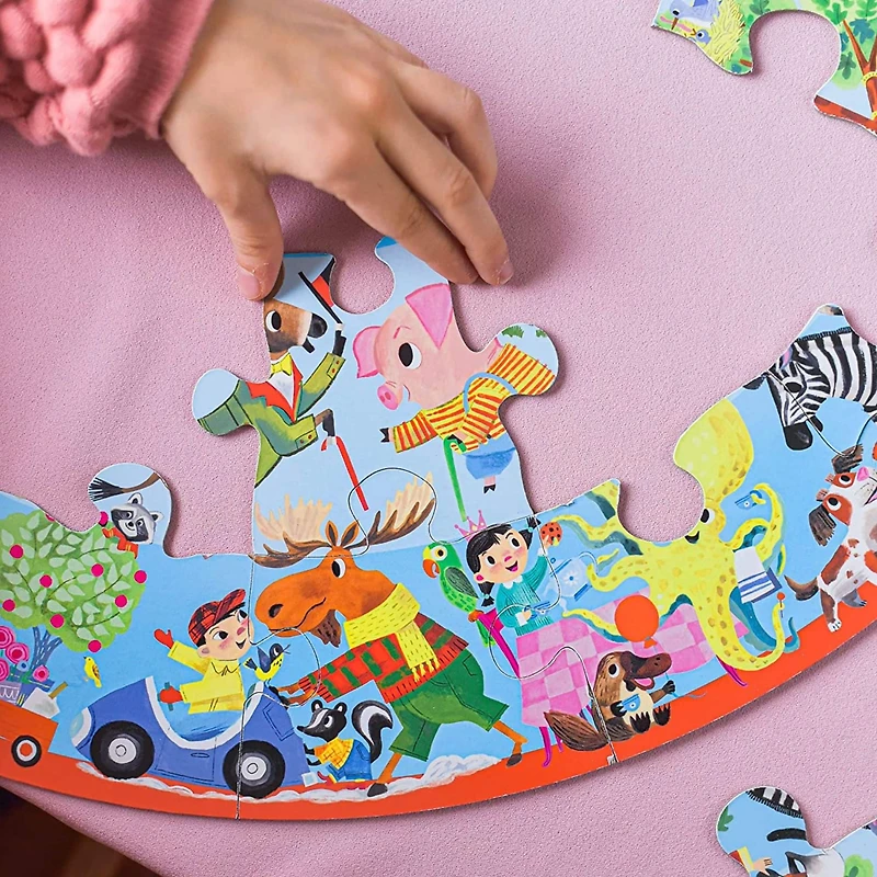 eeBoo Good Deeds 36 Piece Giant Round Jigsaw Puzzle