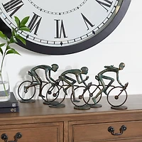 20" Bronze Polystone Cyclists Sculpture