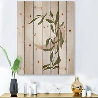 Designart - Abstract Sun and Moon With Green Leaf III