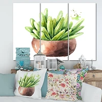 Designart - Succulent Flower In Terracotta Pot I