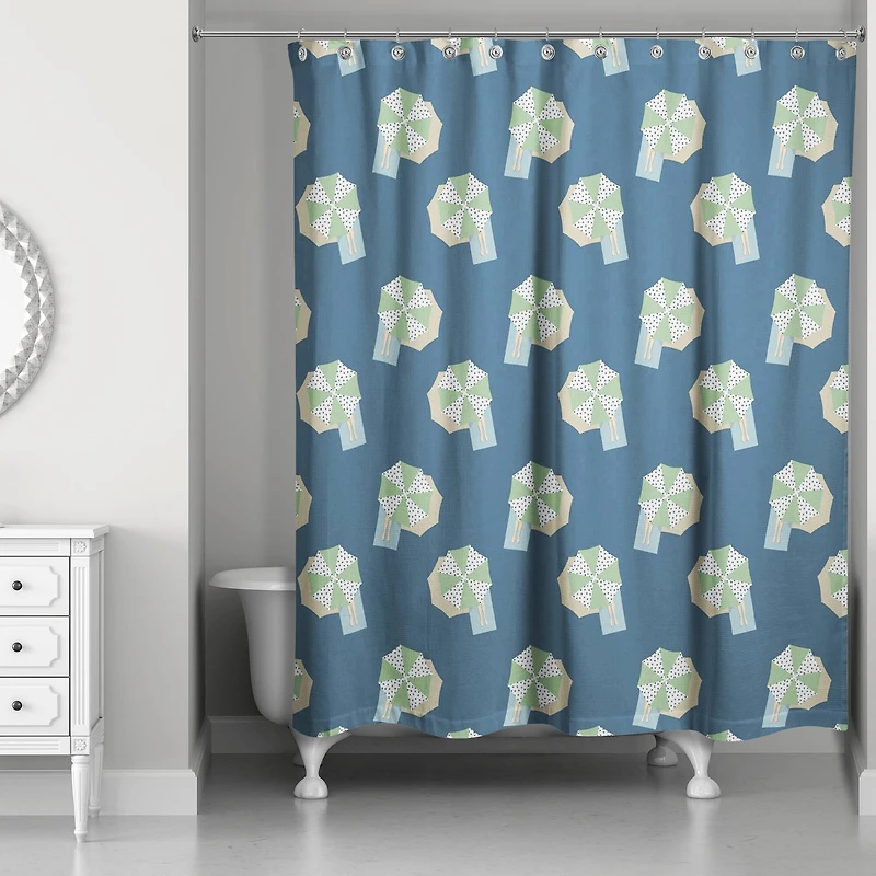 Umbrella Pattern Shower Curtain