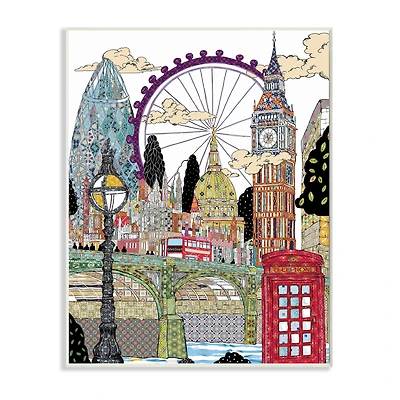 Stupell Industries Arabesque London Landmarks Wooden Wall Plaque