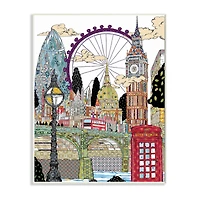 Stupell Industries Arabesque London Landmarks Wooden Wall Plaque