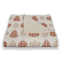 Patch Pumpkins Coral Fleece Throw