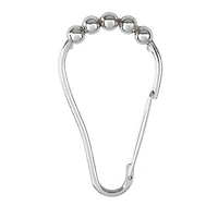 Bath Bliss Chrome 12 Piece Carabiner Shower Curtain Roller Rings