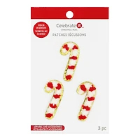 Candy Cane Iron-On & Adhesive Patches, 3ct. by Celebrate It™