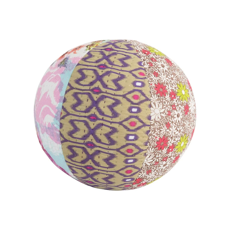 Hello Honey® Patchwork Cotton Kantha Fabric Orb Pillow
