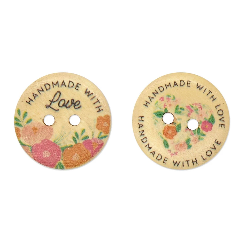 Floral Wooden Buttons by Loops & Threads®