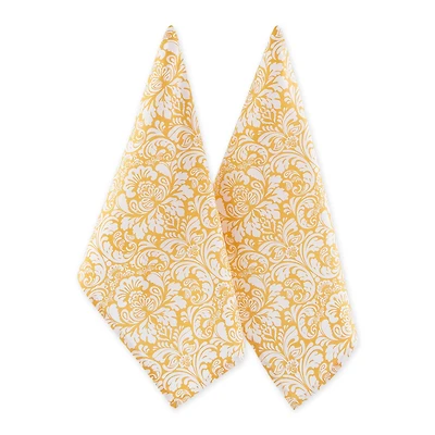DII® Mustard Damask Dishtowel (Set of 2)