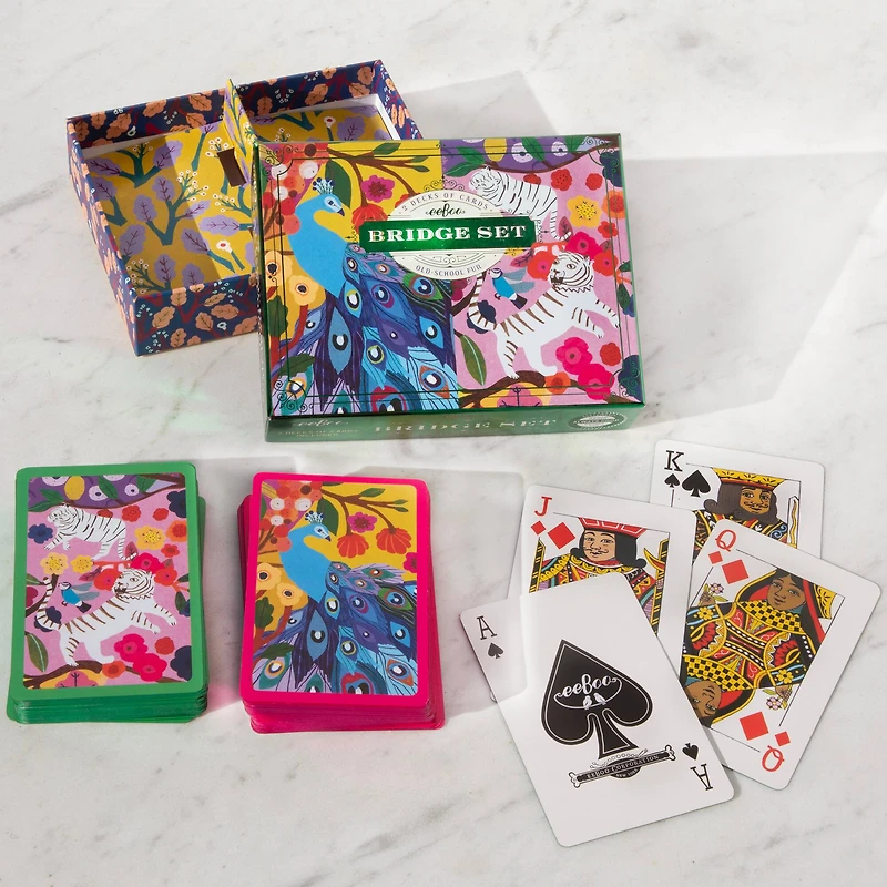 eeBoo Piece & Love Monika's Peacock Bridge Playing Card Set