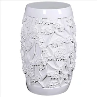 Design Toscano® 24" Gloss White Sakura Cherry Blossom Asian Sculptural Pedestal Table