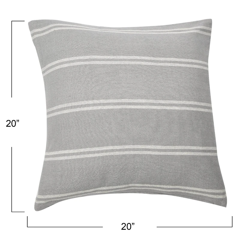 Hello Honey® 20" Square Interwoven Double-Striped Cotton Pillow Cover