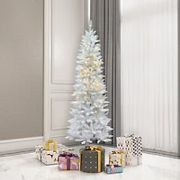 6ft. Pre-Lit Sparkle White Spruce Artificial Christmas Tree, Warm White LED Lights