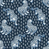 PrintFresh Tiger Queen Navy Peel & Stick Wallpaper