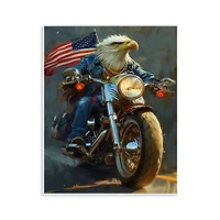 Stupell Industries Patriotic Eagle Motorcycle Wall Plaque Art