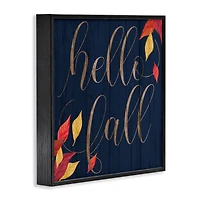 Stupell Industries Hello Fall with Autumn Foliage Framed Giclee Art
